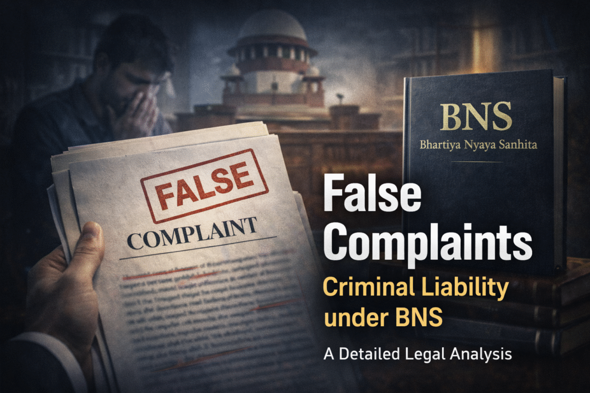 False Complaints & Liabilities of False complaints under BNS