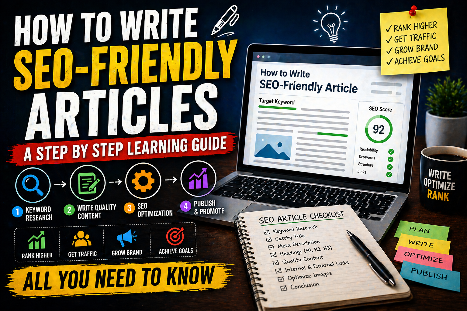 How to Write SEO-Friendly Articles : A step by step learning guide - All you need to know.