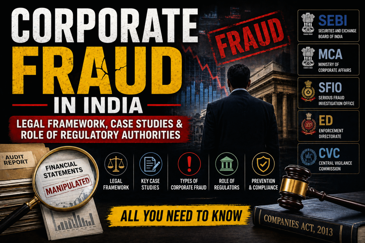 Corporate Fraud in India – Legal Framework, Case Studies & Role of Regulatory Authorities - All you need to know.